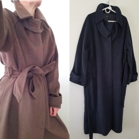 NWOT ASOS DESIGN Top Collar Boyfriend Coat Navy Size Medium - Picture 2 of 12